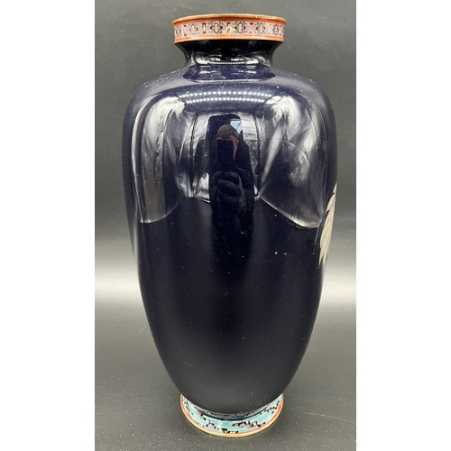 53 - A Japanese Meiji Period [1868-1912] Cloisonne Enamel vase. Possibly by Hayashi Kodenji, late 19th/ e... 