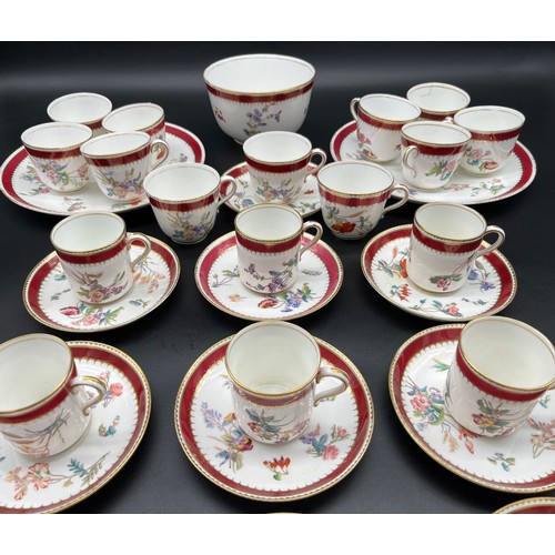 111 - A 33 Piece Copeland floral design tea/ coffee set.