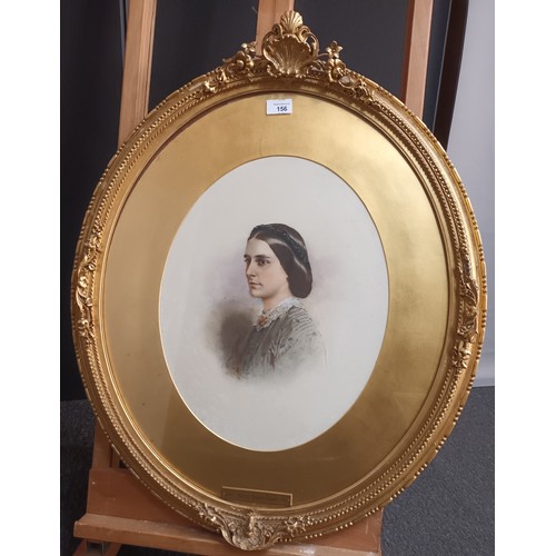 156 - Framed pastel depicting Matilda Douglas Russell (1834-1910 Wife of Daniel Crawford [78x65cm]