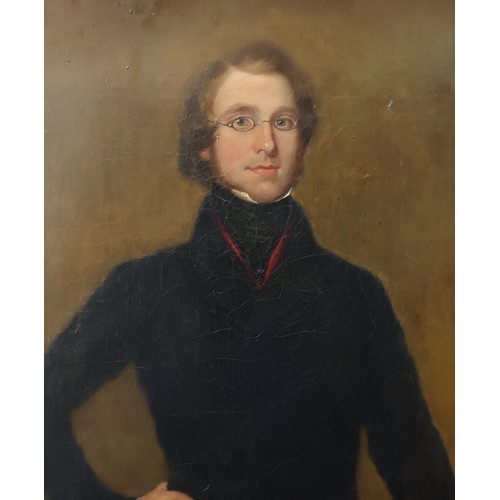 163 - 19th Century Oil on canvas/board depicting a gentleman in a gilt frame[97x77cm]