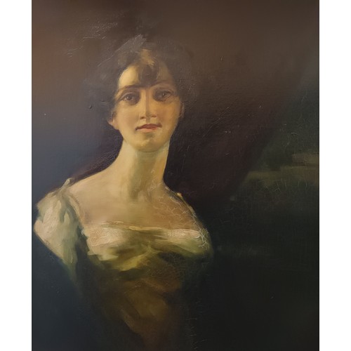 164 - 19th Century oil on canvas depicting Margaret Balfour of Pilrig (1780-1803) after Raeburn  [103x90cm... 