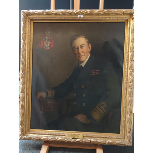 169 - Large gilt framed oil on canvas depicting a portrait of Admiral Sir Charles Dundas of Dundas 1920 
[... 