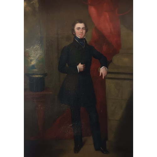 171 - 19th Century gilt framed oil on board portrait of William Wardron Crawford (1824-1848)  [94x74cm]