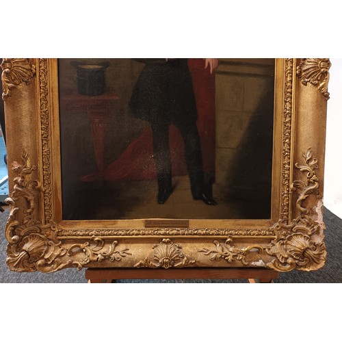 171 - 19th Century gilt framed oil on board portrait of William Wardron Crawford (1824-1848)  [94x74cm]