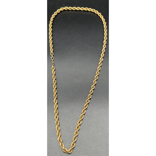 7 - Heavy 9ct yellow gold thick belcher chain. [62cm in length] [19.30grams]