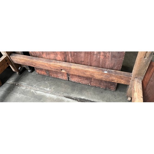 329 - Victorian mahogany Half Tester bed frame. [218x218x146cm]