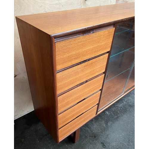 313 - Mid-century 1970's Danish Influence Teak bookcase/ display cabinet. [94x153x33cm]