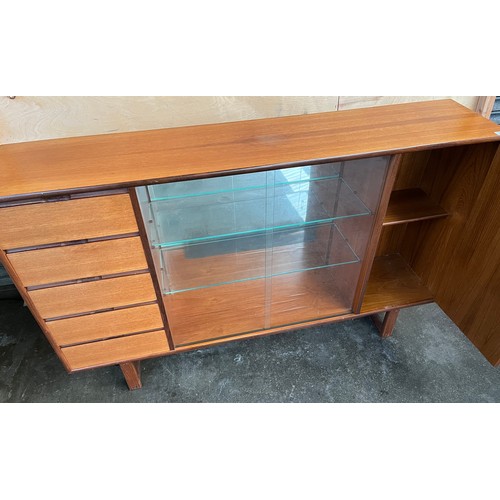 313 - Mid-century 1970's Danish Influence Teak bookcase/ display cabinet. [94x153x33cm]