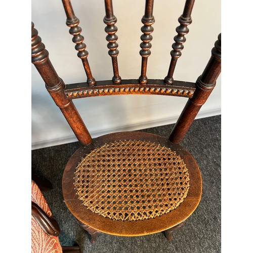 308 - 19th century child's highchair, together with 19th century child's armchair. [Signs of old woodworm]