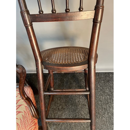 308 - 19th century child's highchair, together with 19th century child's armchair. [Signs of old woodworm]