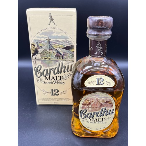 123 - Bottling of Cardhu Pure Malt Highland Scotch Whisky, Matured 12 Years. 1 Litre. Full, sealed and box... 