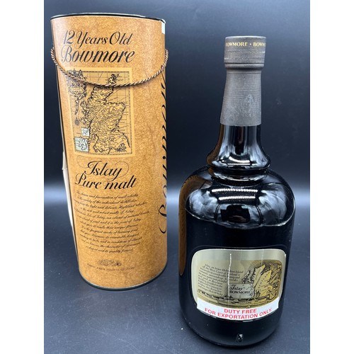 122 - Bottle of Bowmore 12 years old Islay Pure Malt Scotch Whisky, 1 litre. Full, sealed and comes with t... 