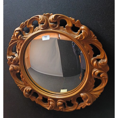 193 - Moulded gilt framed convex mirror [50x50cm]