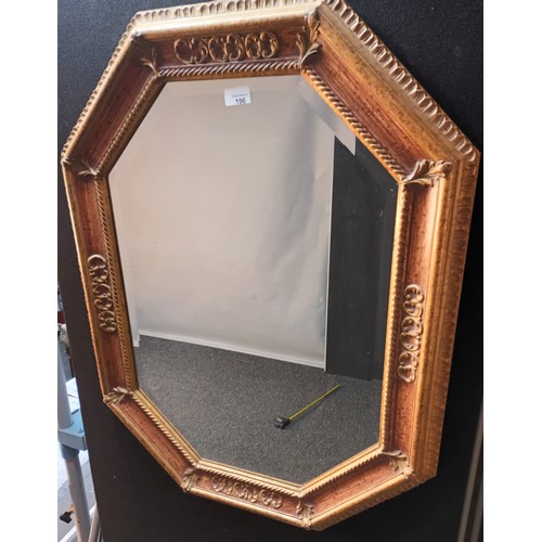 196 - Octagonal carved mirror [86x66cm]