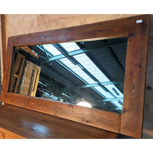 344 - Large Contemporary rustic framed mirror. [183x94cm]