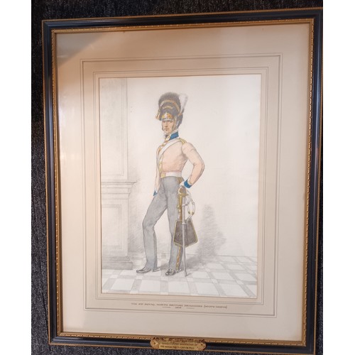 181 - Original watercolour depicting a guard from The 2nd Royal North British Dragoons (Scots Greys). [52x... 