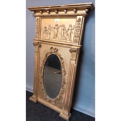 208 - Gold moulded gilt framed regency mirror [90x55cm]