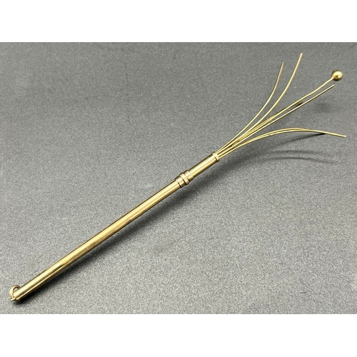 61 - Birmingham 9ct yellow gold swizzle stick [8.5cm in length] [5.29grams]