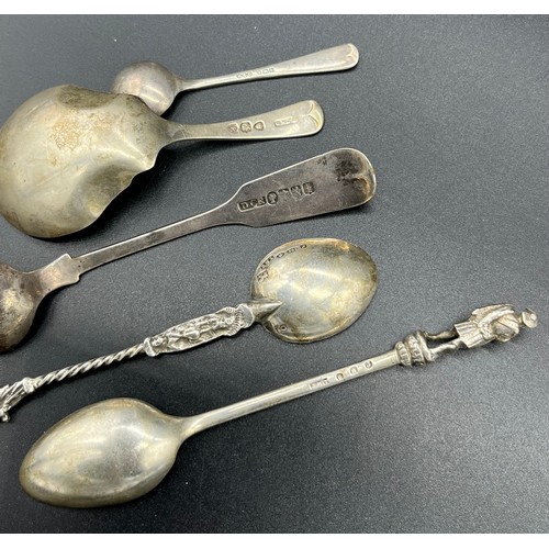 68 - Selection of silver hallmarked flatware items to include London silver caddy spoon, Edinburgh silver... 