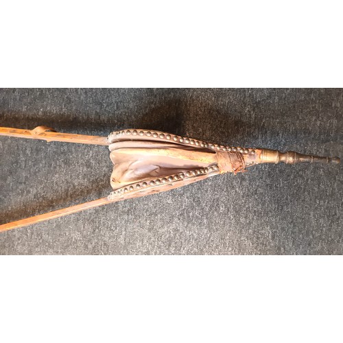 394 - large 19th century arts and crafts carved bellows. [106cm in length]