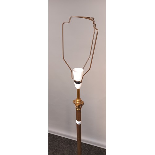 392 - Vintage brass Corinthian column floor standing lamp. [152cm high]