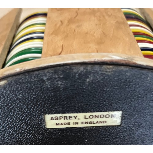 139 - Antique Asprey of London poker chips and dice caddy.