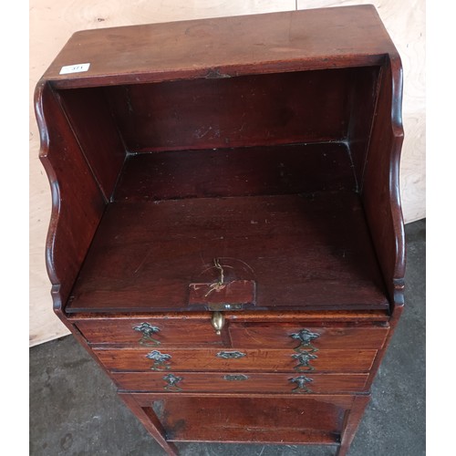 371 - Georgian writing desk, the front with drop down panel leading to interior storage and writing area, ... 