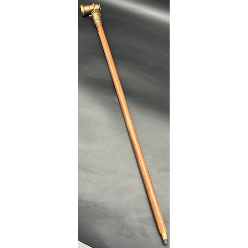 212 - Reproduction Dollond London walking cane fitted with a brass handle, fitted with a compass and swive... 