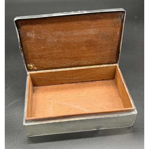 246 - Birmingham silver art deco design cigarette/ jewellery box. [4x14x9xcm] [Signs of damage to corners]