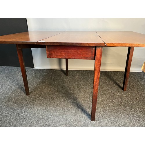 339 - 19th century drop end dining table together with four matching Edwardian inlaid dining chairs. [71x1... 