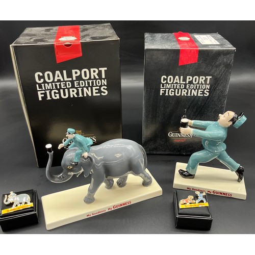 287 - Two Coalport Guinness advertising figurines [Both limited edition]. Zookeeper 546/1200 & Elephant & ... 