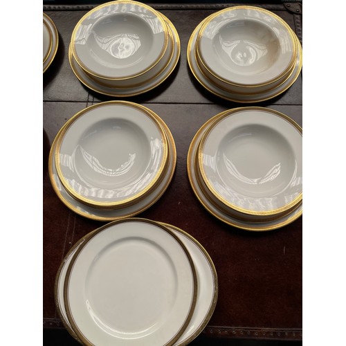 449 - 10 piece setting Hammersley dinner service, includes three serving platters. 37 pieces.