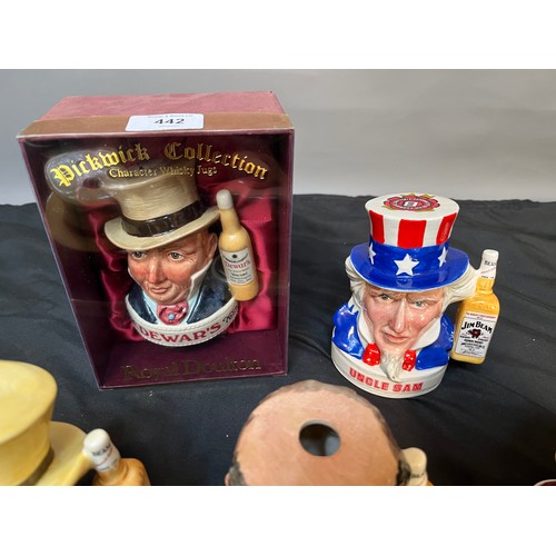 442 - A Lot of 9 various Royal Doulton character jugs, Includes The Poacher, The Sleuth x2 [One ltd editio... 