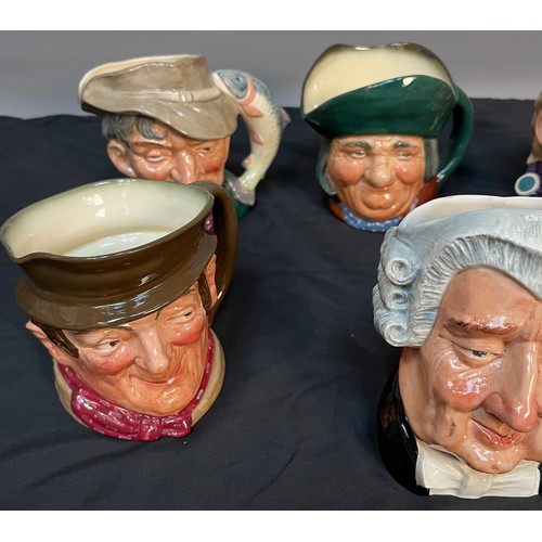 441 - A Lot of five Royal Doulton Large character toby jugs. Includes Viking, The Huntsman, Bacchus, St Ge... 