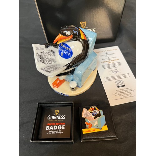 435 - Two Royal Doulton Limited Edition Guinness advertising figures. Guinness Penguin and Miner Toucan. B... 