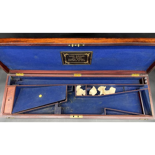 414 - 19th century Gun Case produced by Richard Burnard Gun maker, Pilgrim Street, Newcastle on Tyne. Maho... 