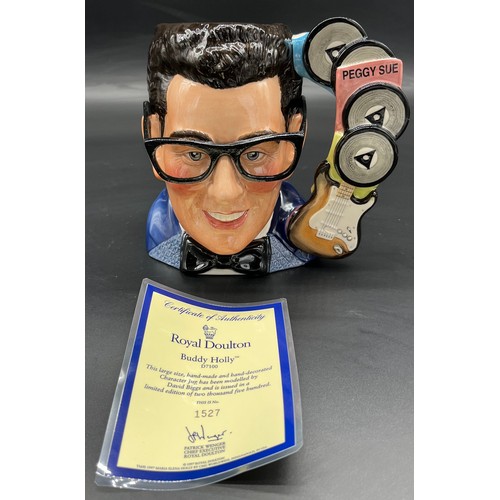 407 - Large Royal Doulton 'Buddy Holly' D7100 Character toby jug with certificate. Ltd edition 1527/2500.