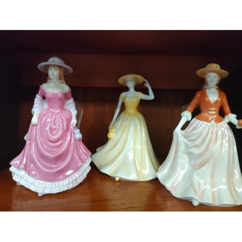 139 - A Collection of 3 Royal Doulton lady figures includes Summer breeze , autumn stroll and spring time