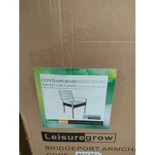 214 - 2 New boxed bridge port garden arm chairs