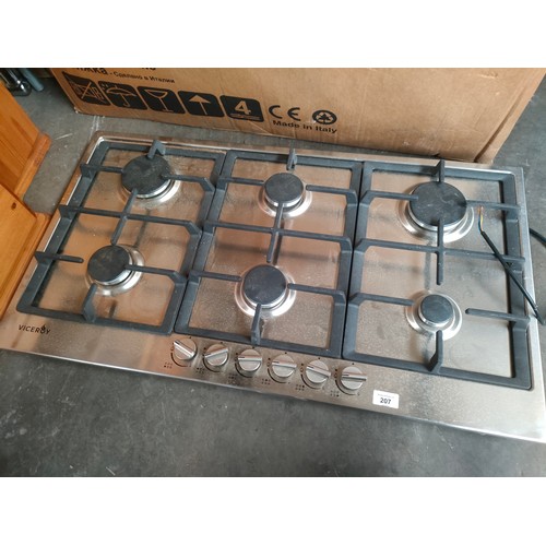 207 - Viceroy gas hob with accessories.