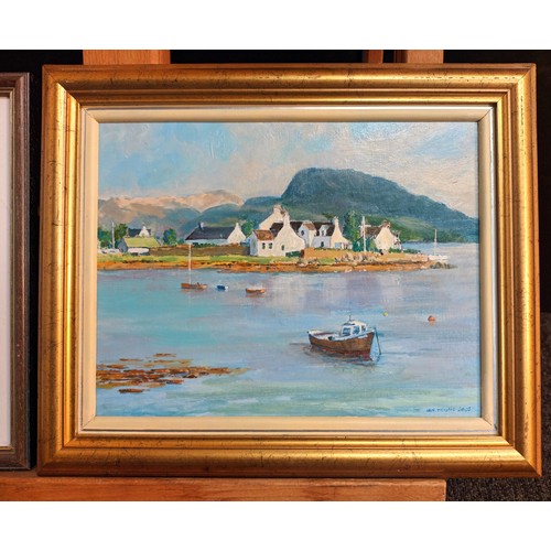 251 - Oil on board depicting harbour, Signed Ian Young 2003 [30X35cm]
Along with framed watercolour 'Kumar... 