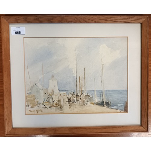 258 - Watercolour depicting a harbour scene Signed David Martin [34x41cm]