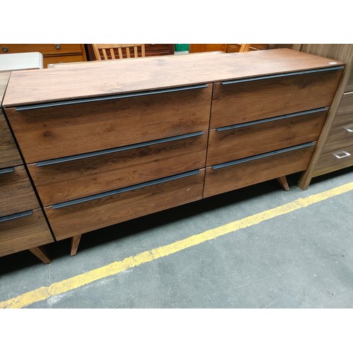 255 - Contemporary Retro style 6 drawer chest.