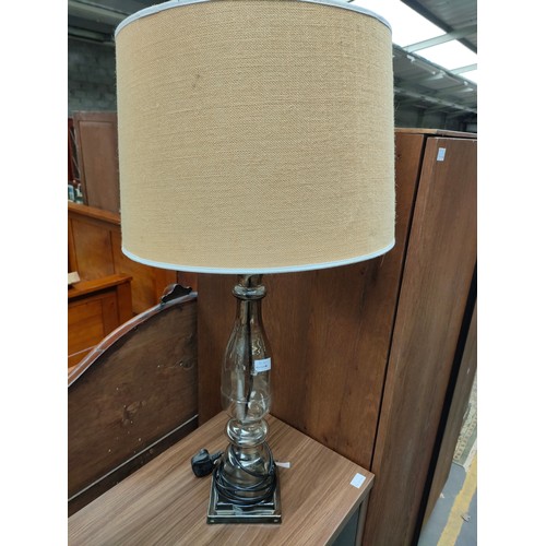 260 - Large interior glass table lamp with shade