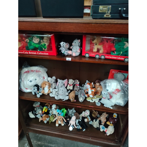 291 - Large collection of coca cola collectors teddies with labels