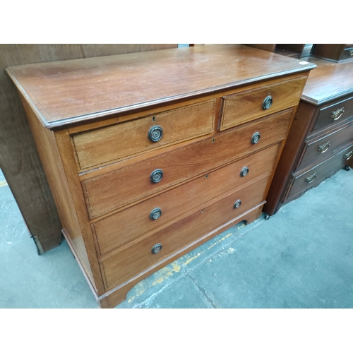 311 - Edwardian inlaid 2 over 3 chest of drawers