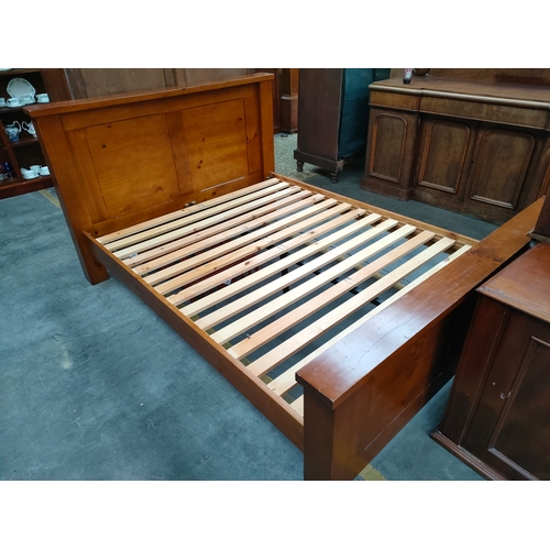 317 - Large heavy wooden king size bed frame