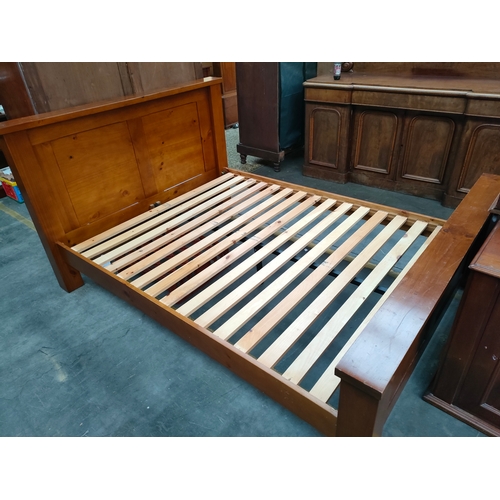 317 - Large heavy wooden king size bed frame