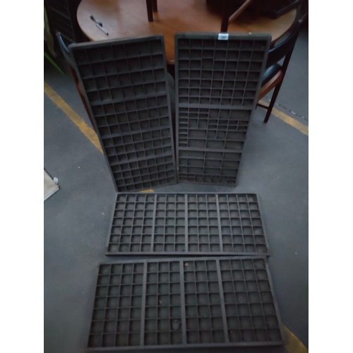 342 - 4 Antique printing letter trays/ drawers