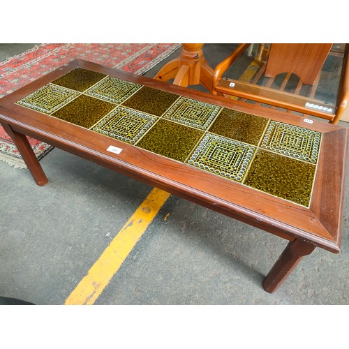 376 - Mid century tiled topped coffee table